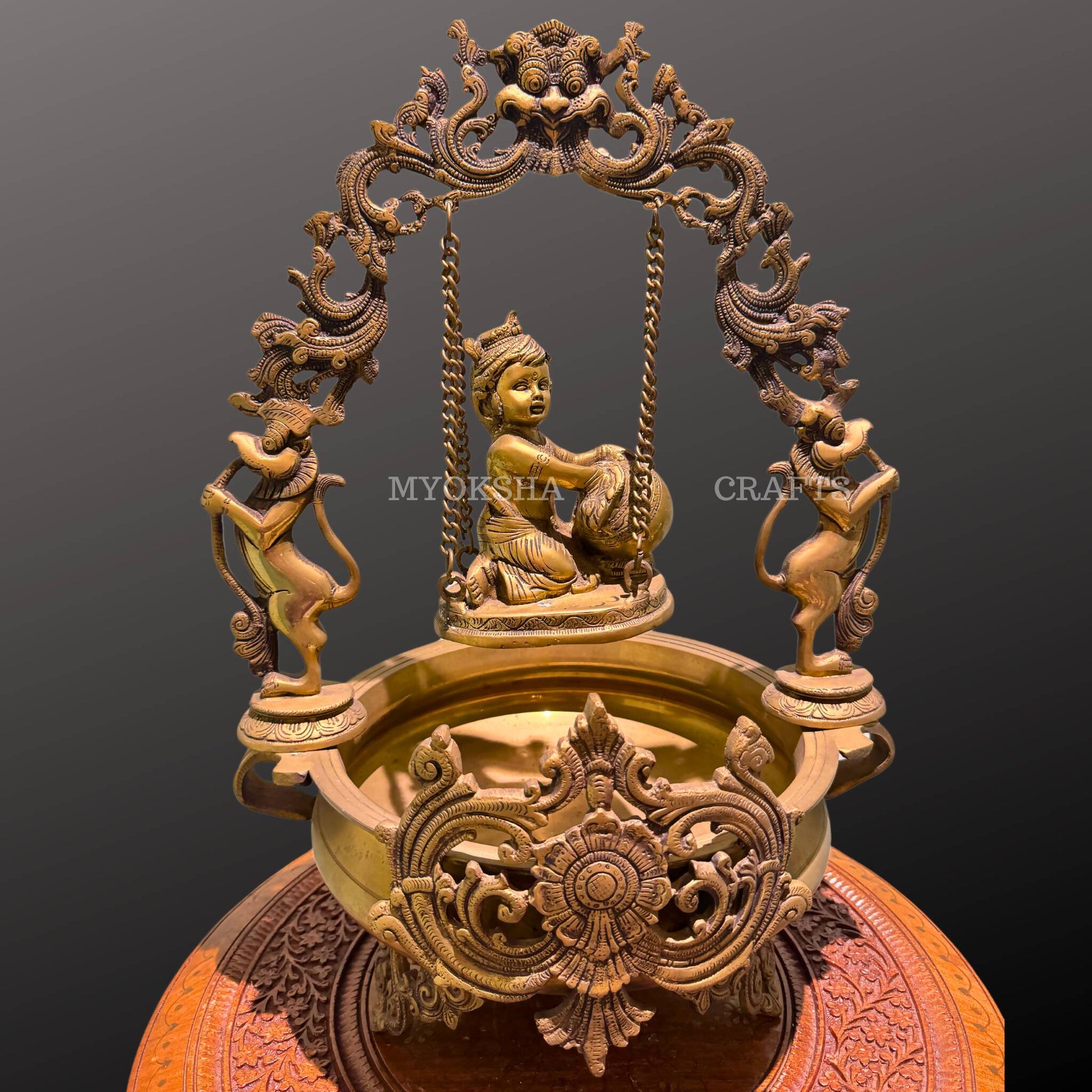 Brass Uruli with Baby Krishna | Swadesiicart