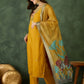 The52 Mustard Women's Beautiful Rayon Fabric Embroidered Work Straight Kurta, Pant and Dupatta Set - Swadesiicart