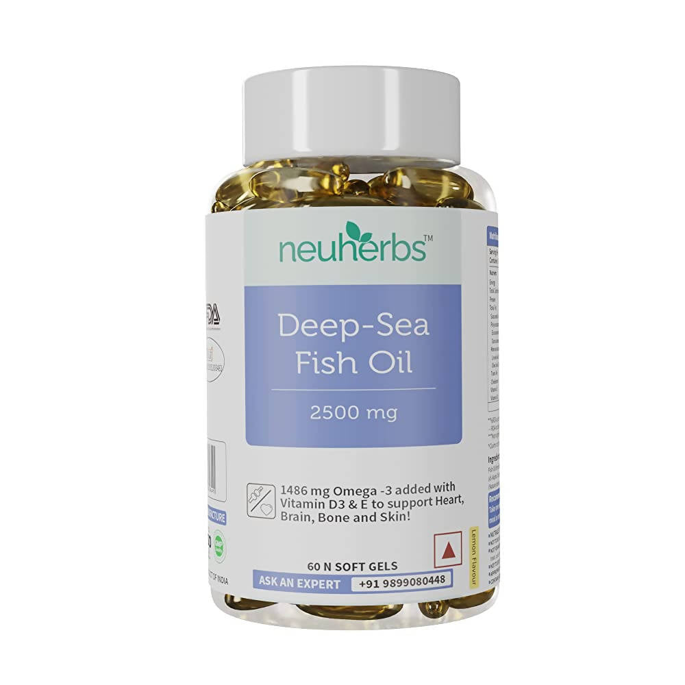 Neuherbs Deep-Sea Omega 3 Fish Oil Softgels - Swadesiicart