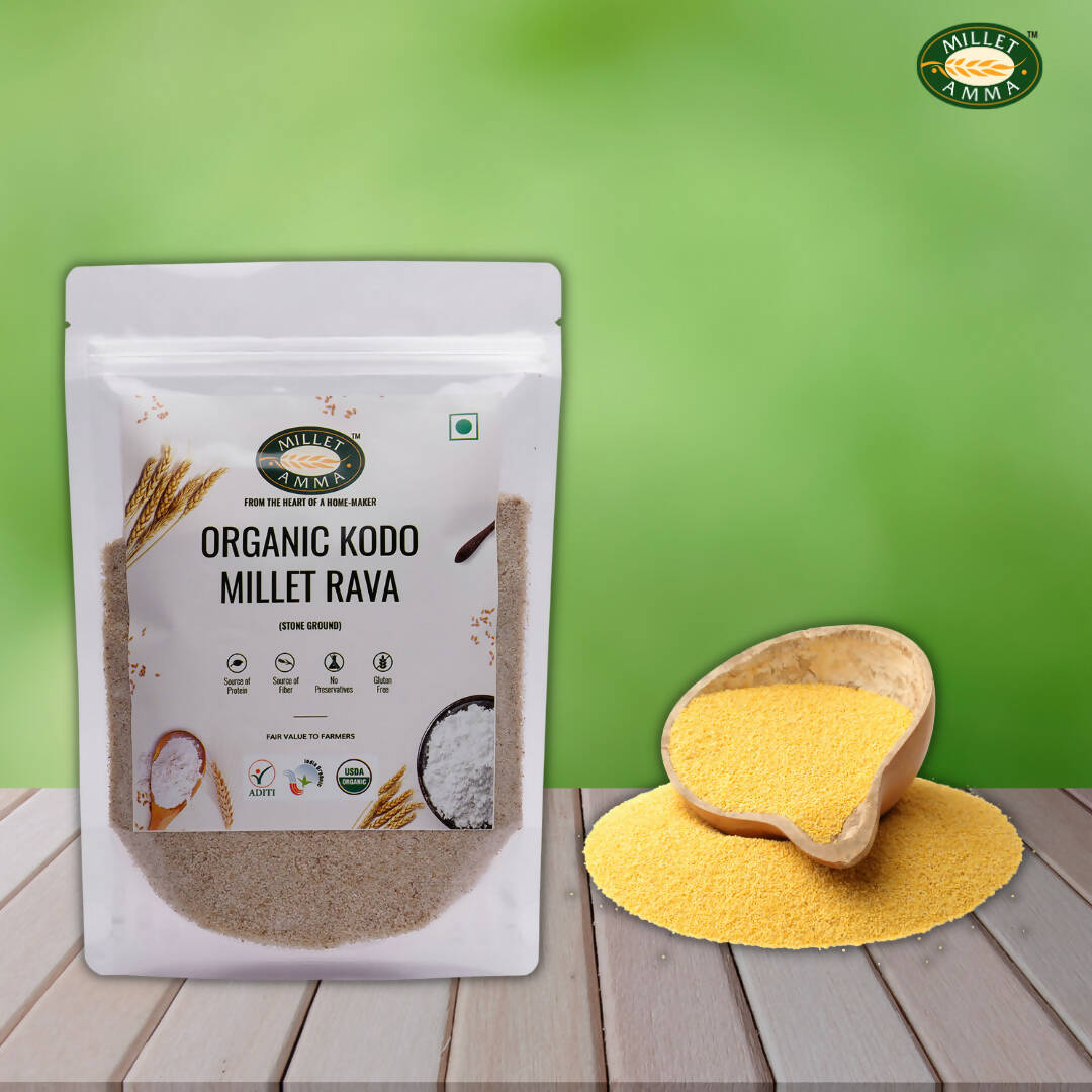 Millet Amma Organic Kodo Millet Rava - Swadesiicart