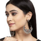 Mominos Fashion Silver-Plated Peacock Design Multi-Color Chandbali Earrings - Swadesiicart