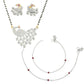 AanyaCentric Gold-Polished Mangalsutra Pendant Earring Set & Silver Plated Anklet