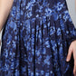 Ahalyaa Women Navy Blue Rayon Floral Empire Kurti with Dhoti Pants | Swadesiicart