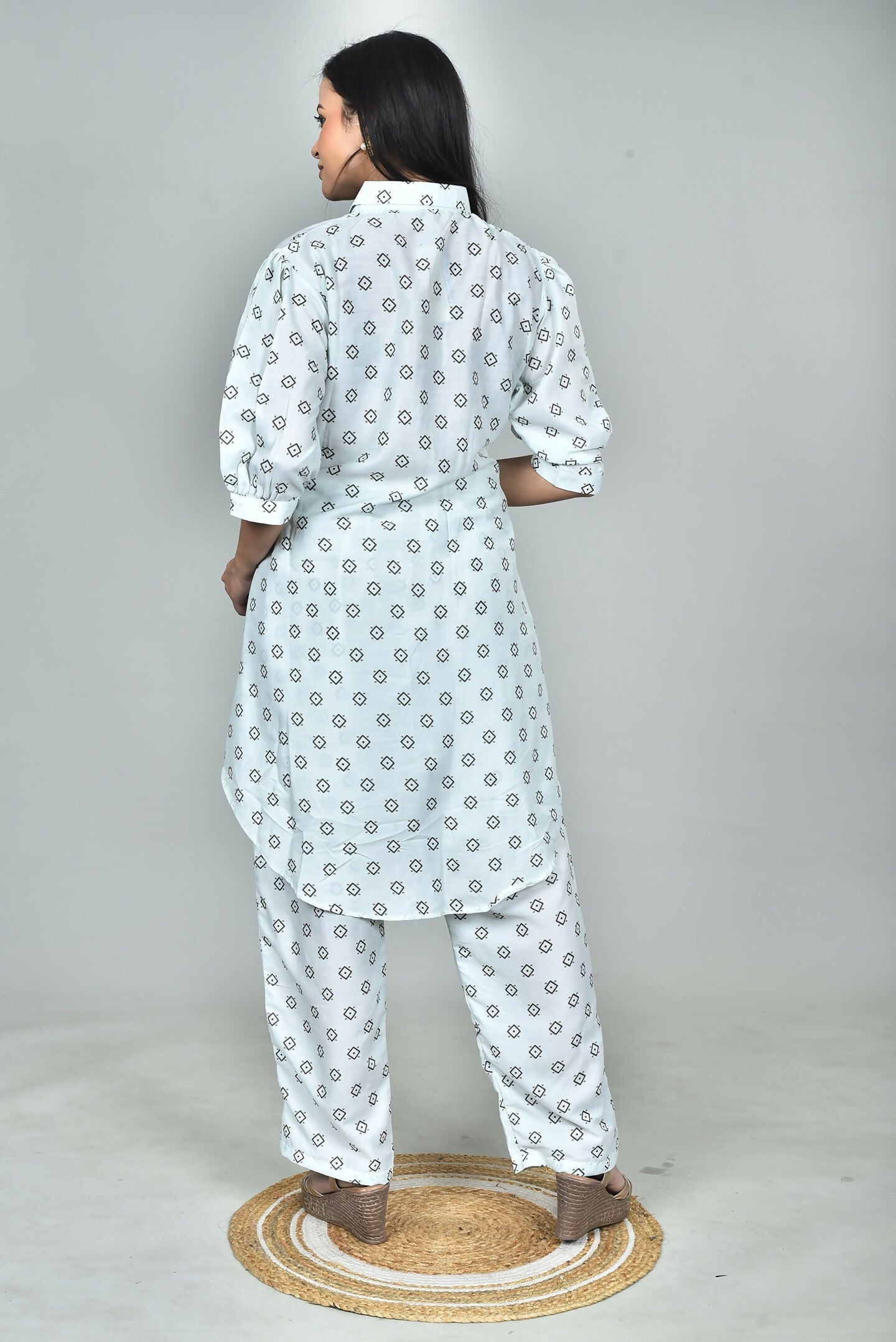 Morchari Digital Print Semi Muslin Co-Ord Set Top & Trouser-Multicolor - Swadesiicart