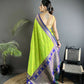 Joban Fashion Parrot Green Banarasi Soft Silk Woven Butti Saree | Swadesiicart