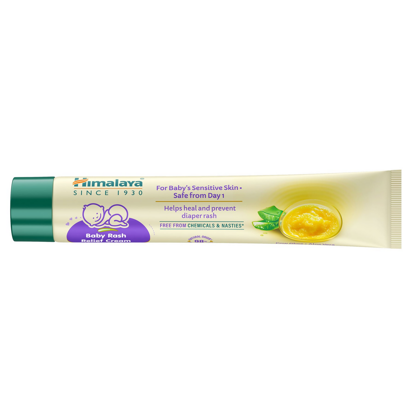 Himalaya Herbals Baby Rash Relief Cream with Pure Cow Ghee | Ayurvedic Healing Cream for Diaper Rash - Swadesiicart