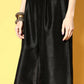 Ahalyaa Women Black Colour Poly Silk Copper Printed Top Palazzo Set | Swadesiicart