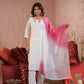 Ethnic Festive Wear Viscose Chanderi White Stitched Suit With Dupatta - Tanisha | Swadesiicart