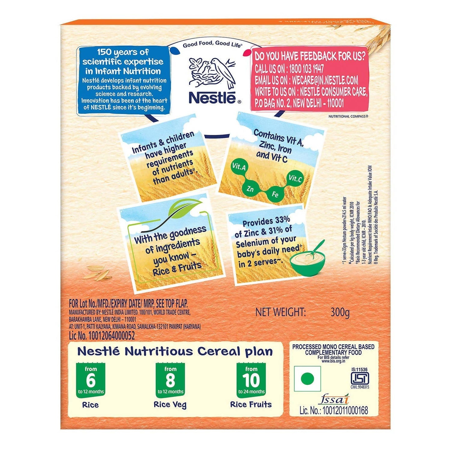 Nestle Nestum Baby Cereal-Rice Fruits (10 to 24 Months) - Swadesiicart