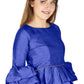 Aastha Fashion Women's Blue Art Silk Bell Sleeves attire with Poly Cotton Lining Blouse