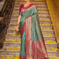 Astita Banarasi Silk Sea Green Saree | Swadesiicart
