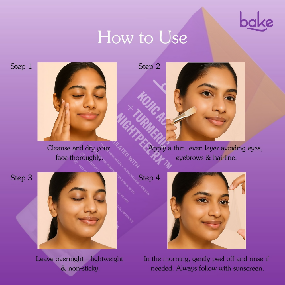 Bake Kojic Acid + Turmeric NightPeel Rx Mask | Swadesiicart