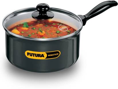 Hawkins Futura Non-stick Sauce Pan 20 cm Diameter with Lid 3 L (NS30G) - Swadesiicart