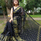 Exclusive Collection Black Beautiful Cotton Silk Saree - Swadesiicart