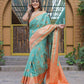 Vamsee Madhavi Sea Green Soft Silk Saree - Swadesiicart
