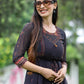 Juniper Black Georgette Festive Printed A-Line Dress For Women | Swadesiicart