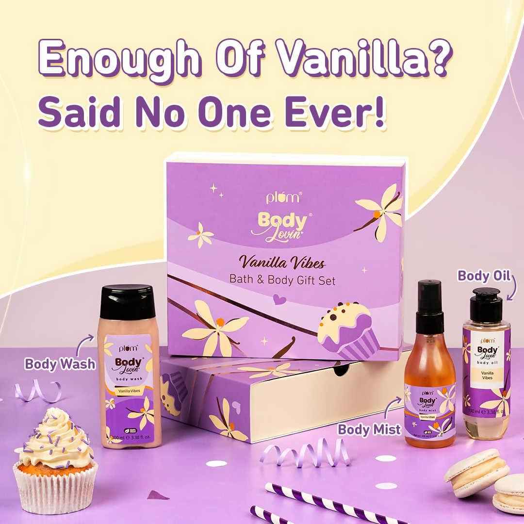 Plum BodyLovin' Vanilla Vibes Bath & Body Gift Set - Swadesiicart