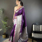 Joban Fashion Purple Small Butti Banarasi Silk Sarees | Swadesiicart