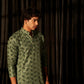 Green viscose Chikankari Embroidery Work Men's Traditional Kurta Set - Mahotsav | Swadesiicart