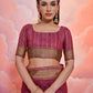 Vishnu Weaves Women's Maroon Cotton Self Weaving Saree with Blouse - Swadesiicart