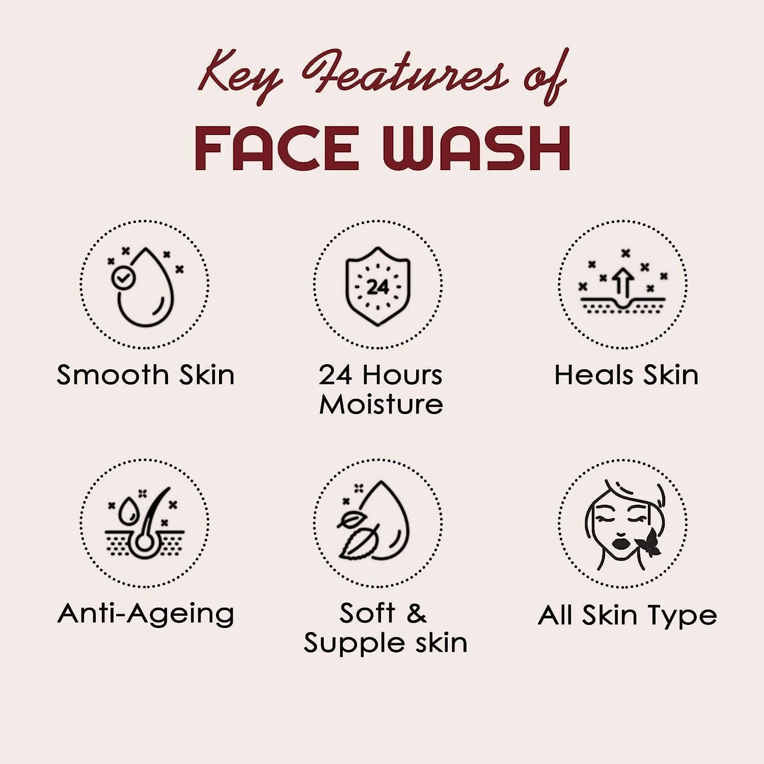 NutriGlow Advanced Organics Red Wine Face Wash - Swadesiicart