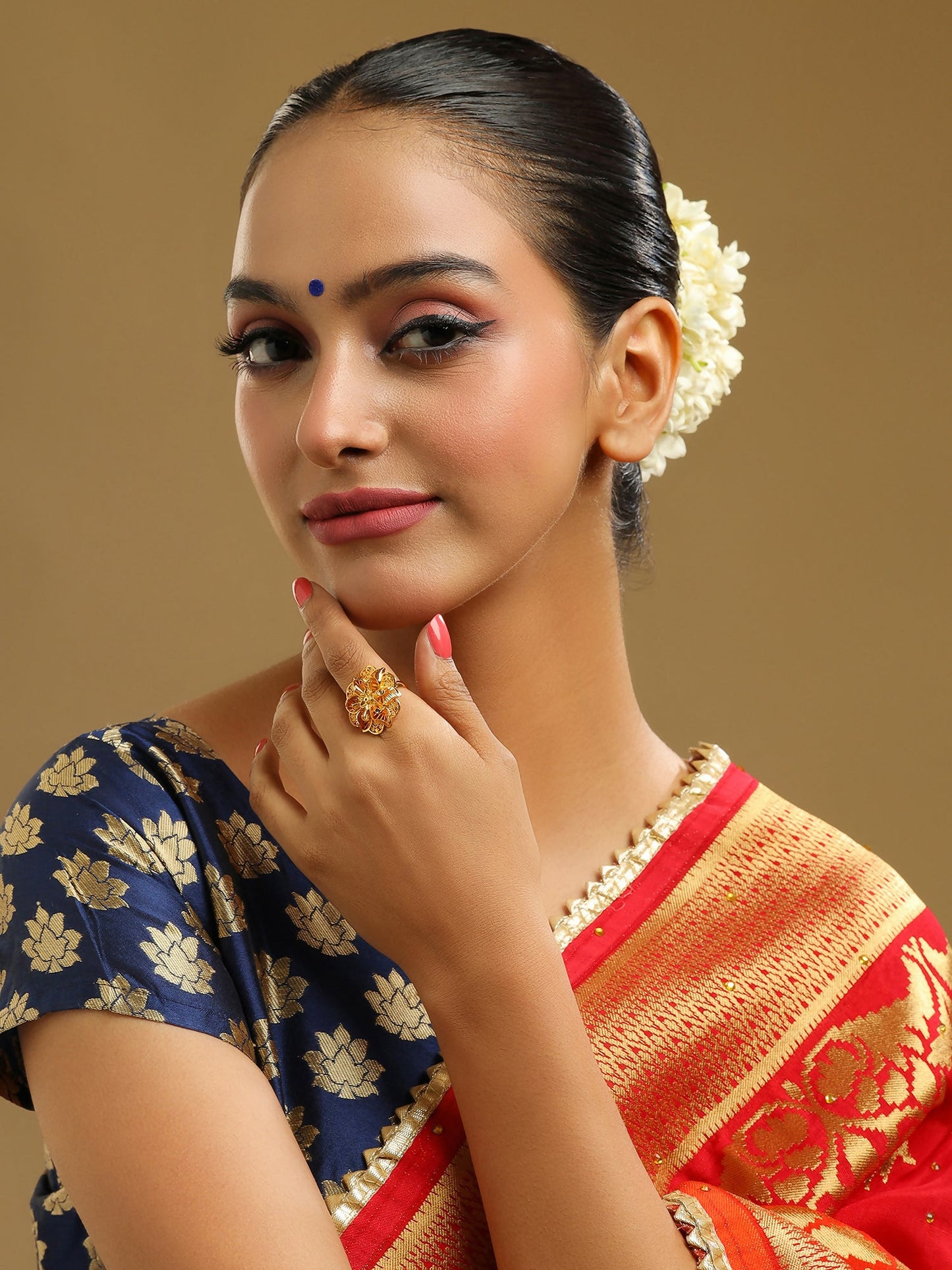 Ruby Raang Golden Ring | Swadesiicart
