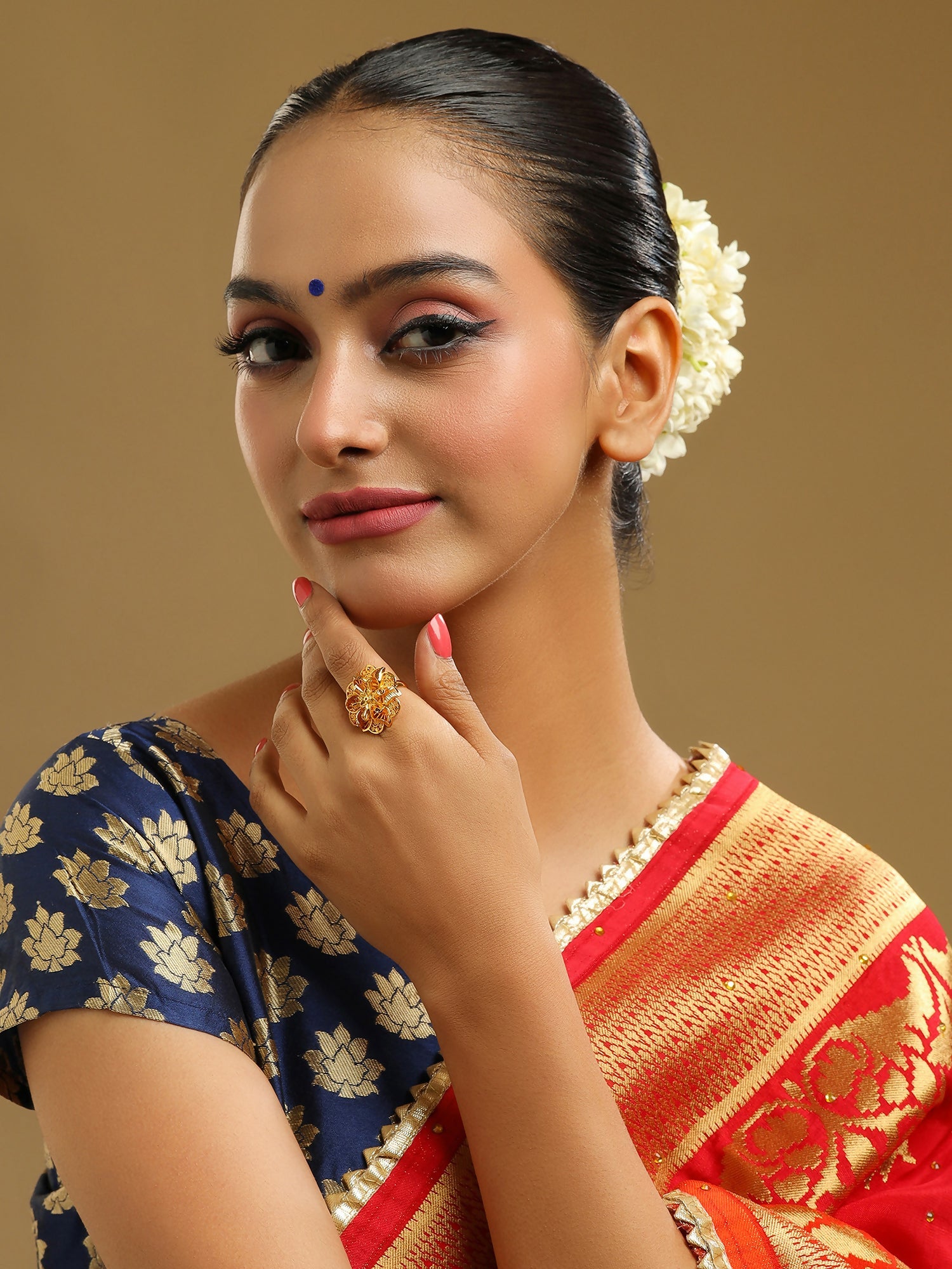Ruby Raang Golden Ring | Swadesiicart