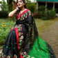 Exclusive Collection Black Beautiful Handloom Silk Cotton Saree - Swadesiicart