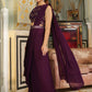 Janasya Purple Georgette Sequined Saree and Blouse | Swadesiicart