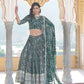 Lorenvalley Green Pure Viscose Jacquard With Embroidered Sequins work Lehenga Choli | Swadesiicart