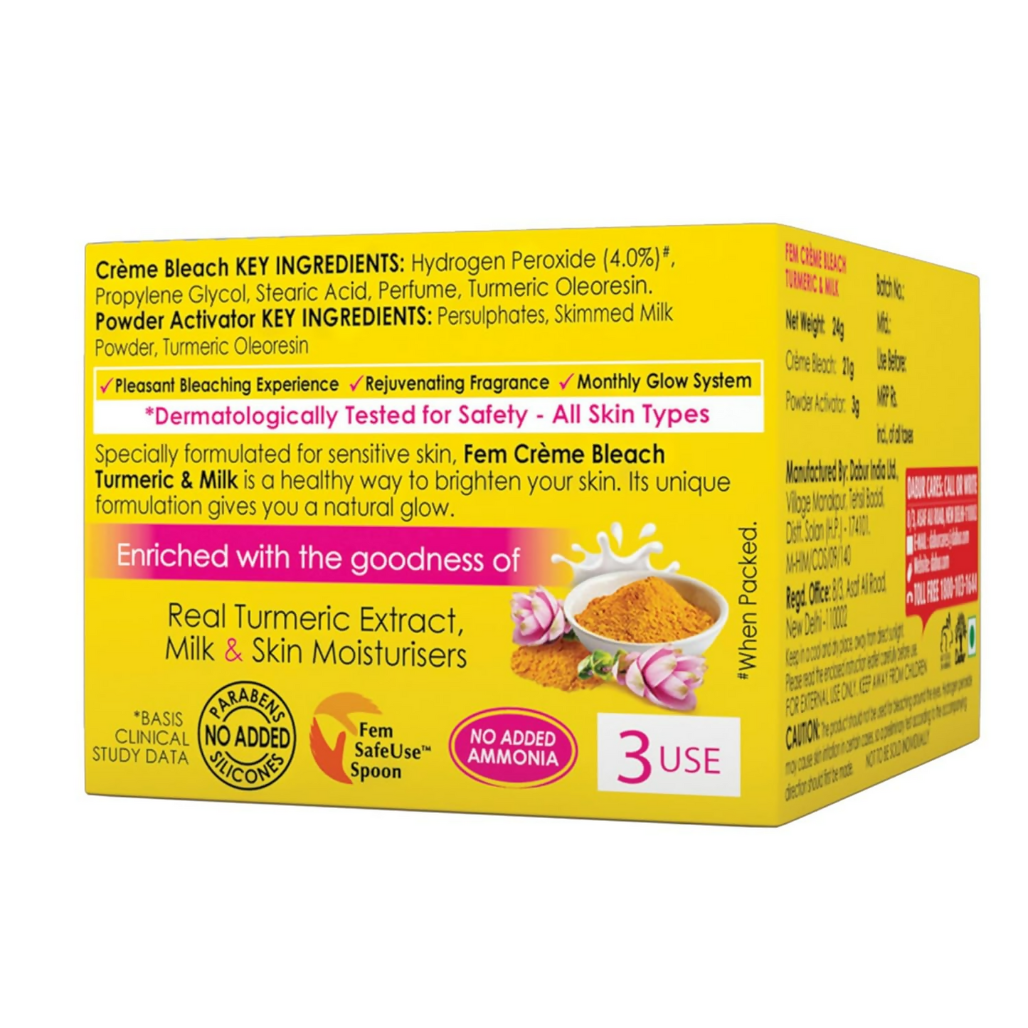 Fem Fairness (Turmeric&Milk) Creme Bleach - Swadesiicart