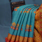 Sea Blue And Orange Cotton Brasson Saree For Office/Regular Wear By Gayathri Reddy Designer Studio | Swadesiicart