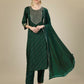 Jyoti Fashion Women's Dark Green Silk Blend Embroidery & Sequence work Kurta with Trouser & Dupatta | Swadesiicart