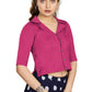 Aastha Fashion Women's Women's Pink Art Silk Button Readymade Blouse
