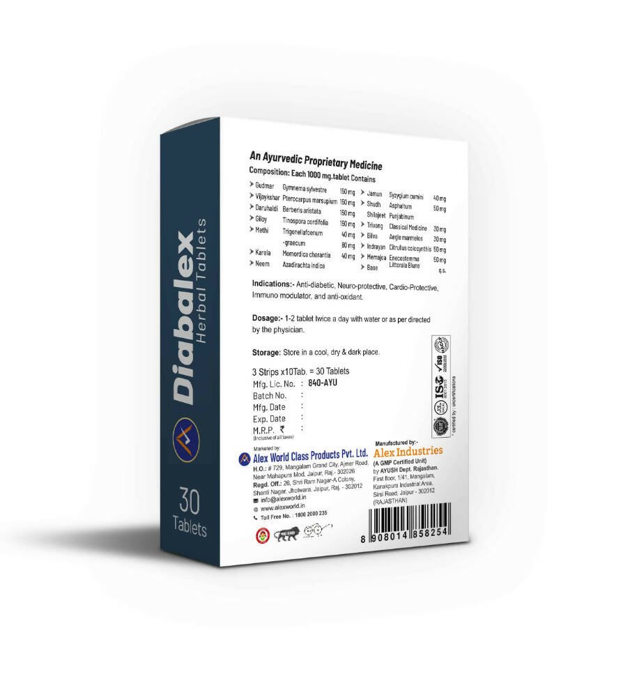 Alex Diabalex Herbal Tablets - Swadesiicart