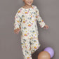 Breathables Kids Cotton Turtle Print Co-Ord Night Suit – White & Multi-Color
