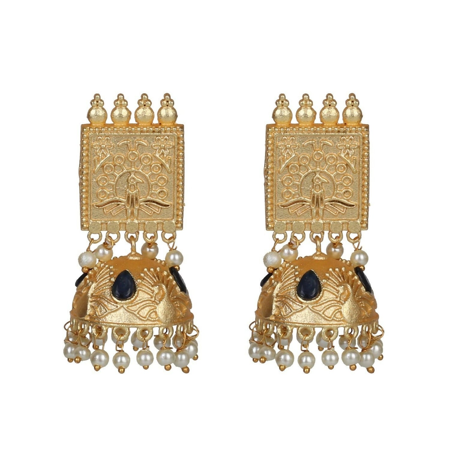 Joban Fashion Women Matte Gold Brass Jhumka | Swadesiicart