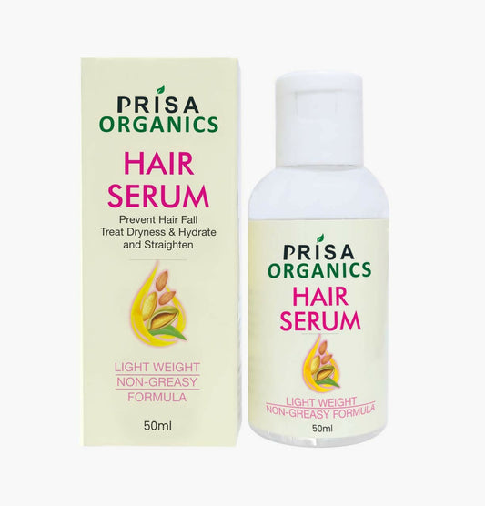 Prisa Organics Hair Serum With Argan Oil & Vitamin E - Promotes Hair Growth, Prevents Hair Loss and Thinning - Swadesiicart