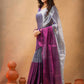 Exclusive Collection Beautiful Gray Magenta Tissue Silk Hand Weaving Handloom Saree With Running Blouse Piece - Swadesiicart