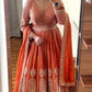 Jyoti Fashion Women's Orange Faux Georgette Sequins with Thread Embroidered Designer Lehenga Choli Set | Swadesiicart
