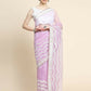 Vamsee Banno Lehriya Lavender Organza Saree - Swadesiicart
