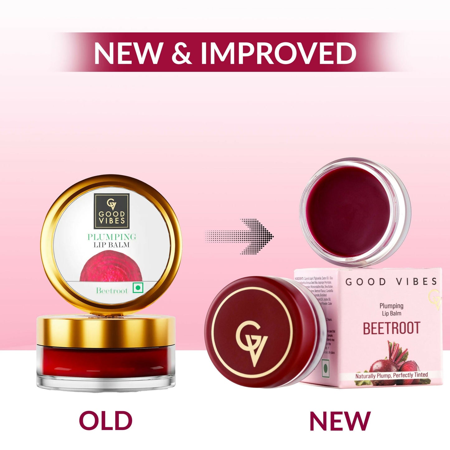 Good Vibes Beetroot Plumping Lip Balm - Reduces Pigmentation, Perfectly Tinted Lips | Swadesiicart