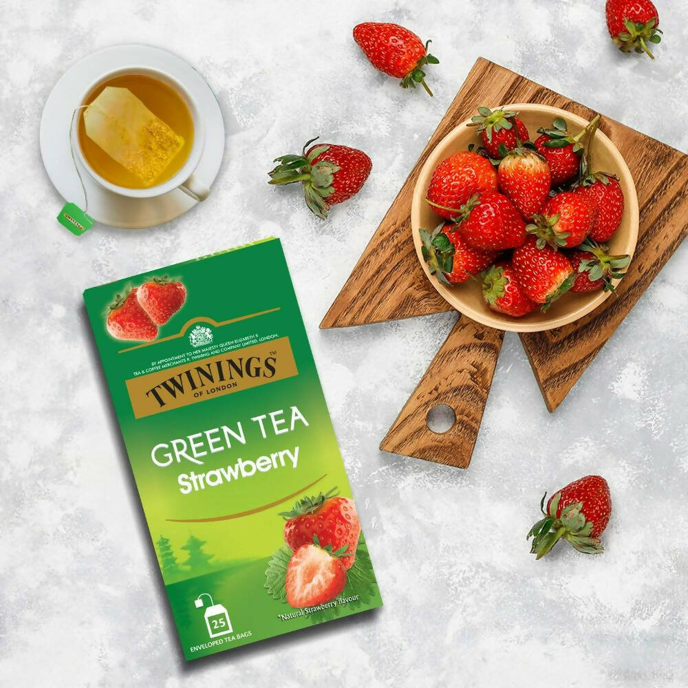 Twinings Green Tea Strawberry Teabags - Swadesiicart