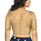 Aastha Fashion Women's Beige Art Silk Cold Shoulder Sleeve Readymade Blouse