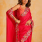 Vamsee Sundha Red Tussar Silk Saree - Swadesiicart