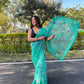 Vamsee Sea Green Organza Saree - Swadesiicart