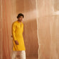 Mustard Viscose Chikankari Embroidery Work Men's Kurta Set - Mahotsav | Swadesiicart