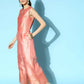 Ahalyaa Womens Peach Poly Silk Solid Jumpsuit - Swadesiicart