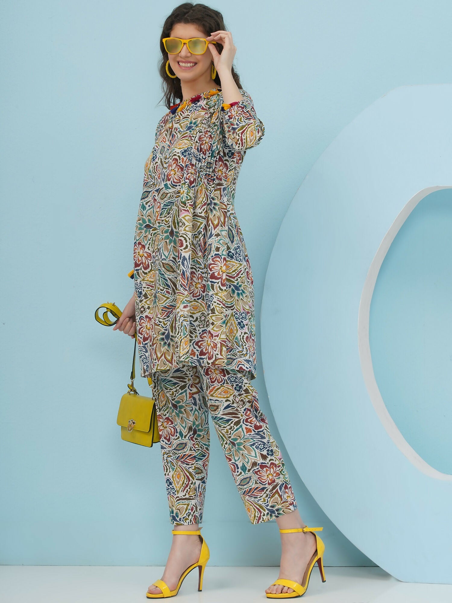 Joban Fashion Floral Co Ord Set - Multi Color - Swadesiicart