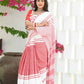 Beatitude White Cotton Tangail Handloom Saree